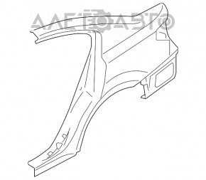 Aripa spate stânga Subaru Legacy 15-19, gri, cu stâlp central, lovitura, abatere