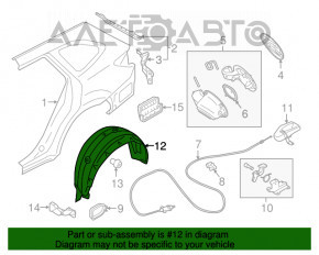 Aripa spate dreapta Subaru Legacy 15-19 cu fisuri.