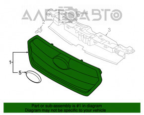 Grila radiatorului Subaru Legacy 15-19 crom, cu emblemă, nisip