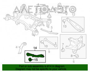 Maneta longitudinală spate stânga pentru Subaru Outback 15-19, cu silentbloc crăpat