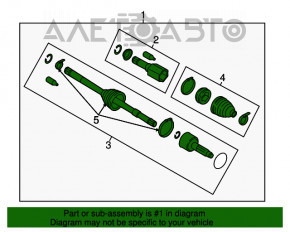 Ax cu came pentru roata din față dreapta a Subaru Legacy 15-19