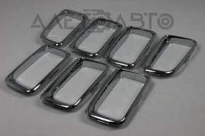 Inserții cromate pentru grila radiatorului Jeep Compass 11-16, luminoase, set de 7 bucăți.