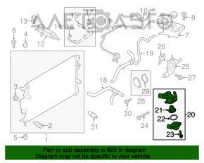 Corpul termostatului Lincoln MKZ 13-16 2.0T