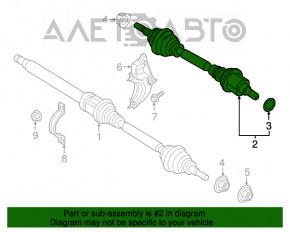 Articulație de transmisie a arborelui de transmisie față stânga Ford Escape MK3 13-19 2.0T joc intern al omocineticii