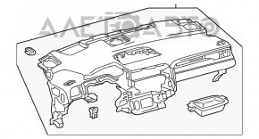 Panoul frontal al tabloului de bord cu AIRBAG Lexus RX350 16-22 negru