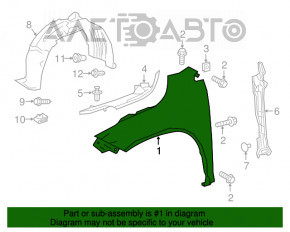 Aripa dreapta fata pentru Lexus RX350 RX450h 16-22, noua, originala OEM