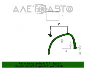 Накладка арки крыла передняя левая Lexus RX350 RX450h 16-19 OEM