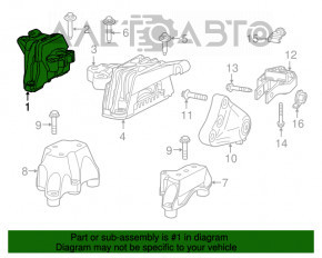 Pernele motorului dreapta Dodge Dart 13-16 2.4