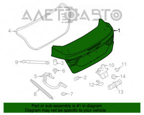 Крышка багажника Ford Focus mk3 15-18 рест 4d, черный UH