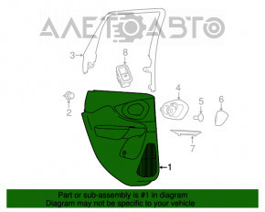 Capacul usii cardul din spate dreapta Jeep Cherokee KL 14-18 negru, zgarietura pe piele