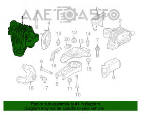 Подушка двигателя правая Jeep Cherokee KL 14- 2.4 потрескан пыльник и сайлент