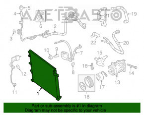 Radiatorul condensatorului de aer condiționat pentru Jeep Cherokee KL 14-18, nou, neoriginal, NISSENS