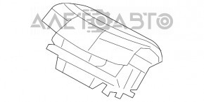 Airbagul de siguranță în volanul șoferului pentru Jeep Cherokee KL 14-18, negru, post-restilizare.