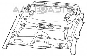 Acoperirea tavanului pentru Jeep Cherokee KL 14-18 gri, fără geam panoramic.