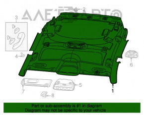 Обшивка потолка Jeep Cherokee KL 14-18 беж. без люка, под химчистку