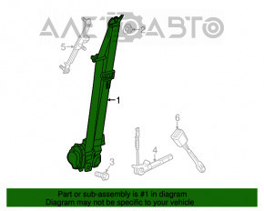 Centura de siguranță pentru șofer Jeep Cherokee KL 14- negru, piele