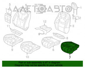 Scaun pasager Jeep Cherokee KL 14-18 fără airbag, mecanic, tapițerie textilă, negru cu inserții gri, necesită curățare chimică.