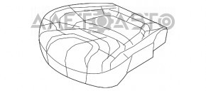 Scaun de pasager Jeep Cherokee KL 14-18 fără airbag, manual, material textil negru cu inserții gri.