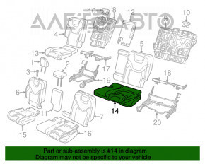 Rândul din spate al scaunelor, al doilea rând Jeep Cherokee KL 14-18, material textil negru cu inserții gri, de curățat chimic.