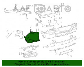 Bara spate goală, colțul stâng, Jeep Cherokee KL 14-18, alb