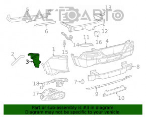 Suportul pentru bara spate, partea stângă, interior, Jeep Cherokee KL 14