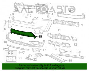 Grila inferioară a bara de protecție față pentru Jeep Cherokee KL 14-18, structură, cu 2 puncte de fixare