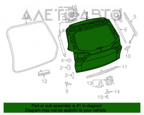 Ușa portbagajului gol Jeep Cherokee KL 14-18 pentru cameră, alb PW7