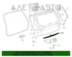 Планка подсветки номера двери багажника Jeep Cherokee KL 14-18