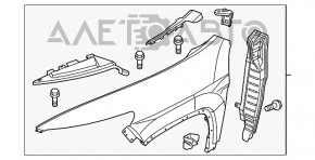 Aripa din față stânga Jeep Cherokee KL 14-18 pre-restilizare, negru PXR, bare