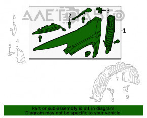 Aripa față stânga Jeep Cherokee KL 14-18 pre-restilizare alb PW7