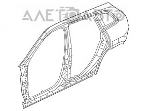 Aripa spate dreapta Jeep Cherokee KL 14-18, neagră.