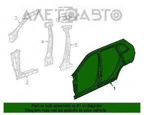 Aripa spate dreapta Jeep Cherokee KL 14-18, neagră.