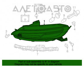 Поворотник ДХО левый Jeep Cherokee KL 14-18 с блоком топляк