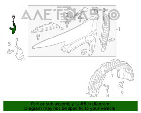 Подкрылок передний левый Jeep Cherokee KL 14-18 дорест