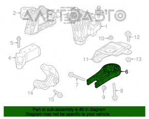 Подушка двигателя задняя Jeep Cherokee KL 14-18 3.2