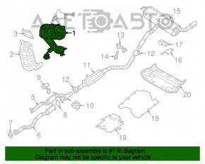 Catalizator spate Jeep Cherokee KL 14-18 3.2 cu defect ceramic.