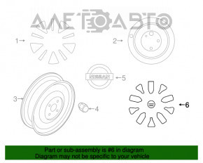 Capac roată R17 Nissan Rogue 14-20 zgârieturile fără emblemă