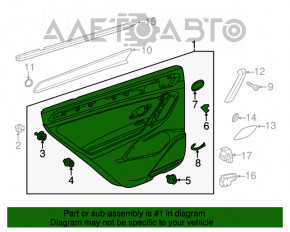 Обшивка двери карточка задняя правая VW Tiguan 18- черн, надлом креп, царапина
