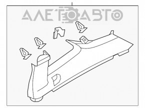 Decorație stâlp spate stânga VW Tiguan 18- gri nou original OEM