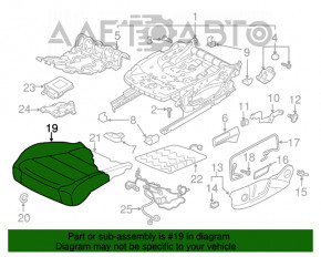 Пассажирское сидение VW Tiguan 18- с airbag, механич, кожа черн