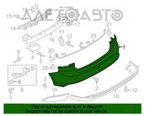 Bara spate goală Ford Focus mk3 11-14 pre-restilizare 5 uși roșie, îndoită, rupte suporturile