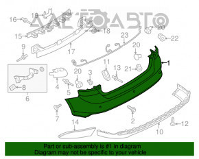 Bara spate goală Ford Focus mk3 11-14 pre-restilizare 5 uși nouă, neoriginală