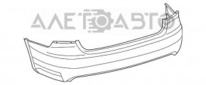 Bara spate completă VW Passat b8 16-19 SUA, ornamente, buza, reflectoare