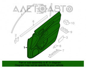 Capacul ușii, cartela din față dreapta Infiniti JX35 QX60 13- negru-bej