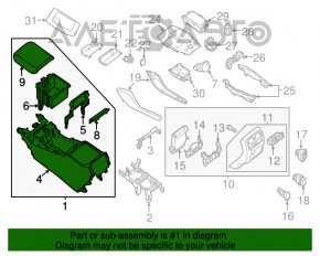 Consola centrală cu cotieră pentru Infiniti JX35 QX60 13- bej.