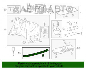 Capac portbagaj Toyota Highlander 14-19 bej.