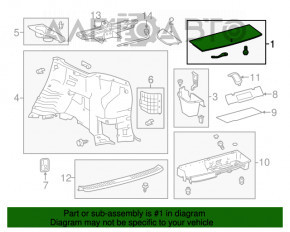 Capacul portbagajului Toyota Highlander 14-16 gri, pentru curățare chimică.