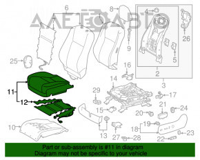 Scaun șofer Toyota Highlander 14-19 cu airbag, piele bej, electric, cu ventilare, uzat.