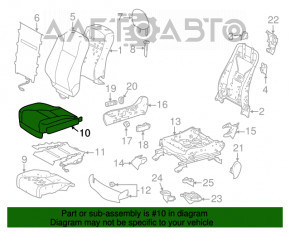 Scaun pasager Toyota Highlander 14-16 cu airbag, piele combinată bej, manual, pentru curățare chimică.