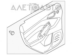 Обшивка двери карточка задняя левая Ford Focus mk3 11-18 черн под ручку